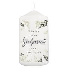 Personalised Godparent Pillar Candle